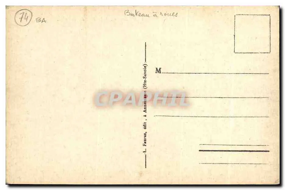 See Annecy (Haute-Savoie) — Hafen Annecy — Dampfer mit Rädern — L. Feurrez, Verlag - Rückseite