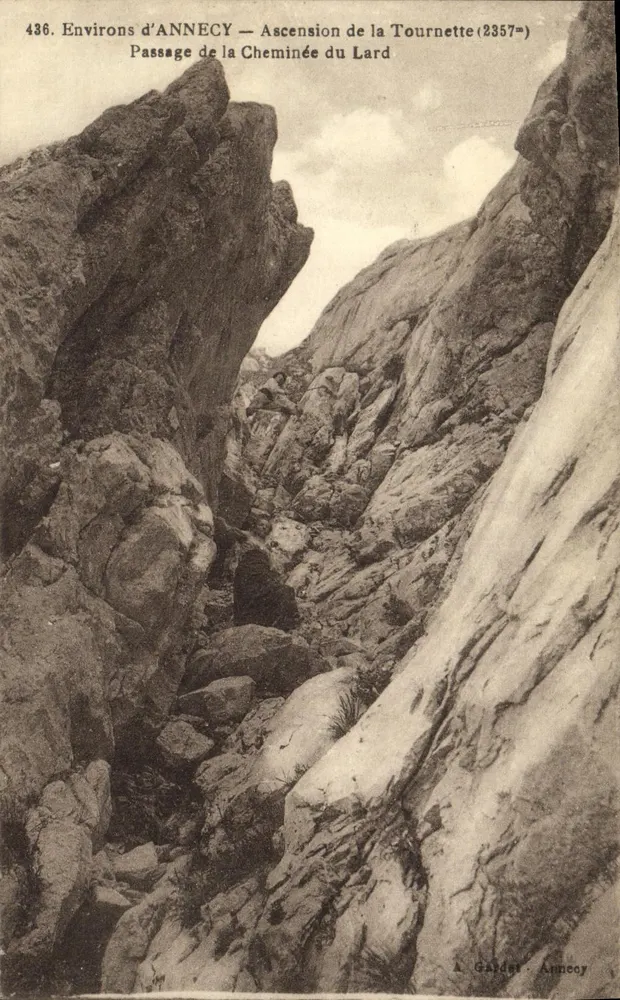 Um ANNECY — Aufstieg zur Tournette (2357m) — Passage der Cheminée du Lard — A. Galdet, Annecy - Vorderseite