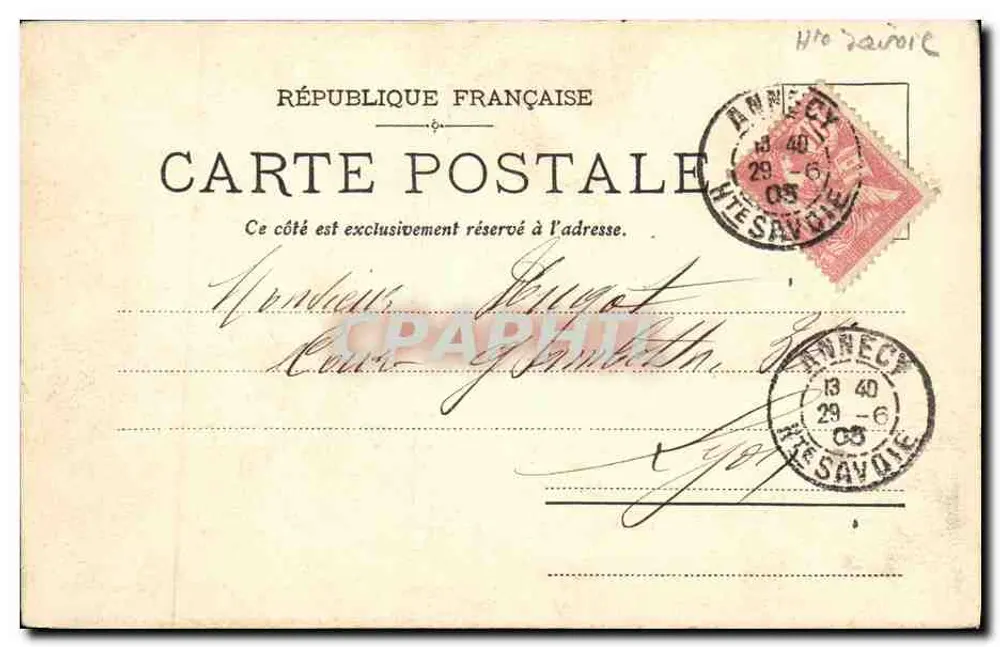 Lago de Annecy e a Tournette — Channaux Frères & Cie, Genebra, n° 538 - Verso