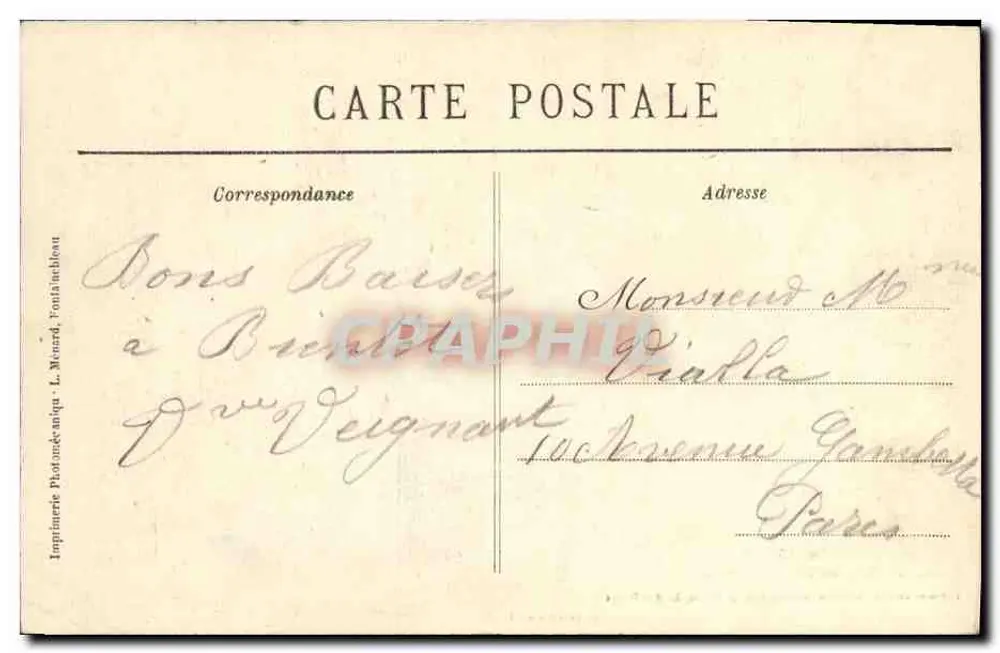Fontainebleau-Palast — Empfangssaal der Königinmütter — Kunstsammlung L. M. - Rückseite
