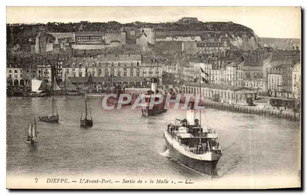 Dieppe — Der Avant-Port — Ausfahrt der « la Malle » — Verlag Levy Frères, Paris, Nr. 7 - Vorderseite