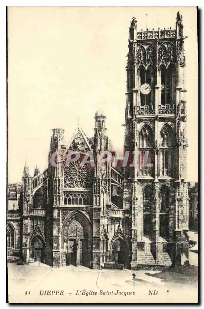 Dieppe - A Igreja de São Jacinto - ND - Frente