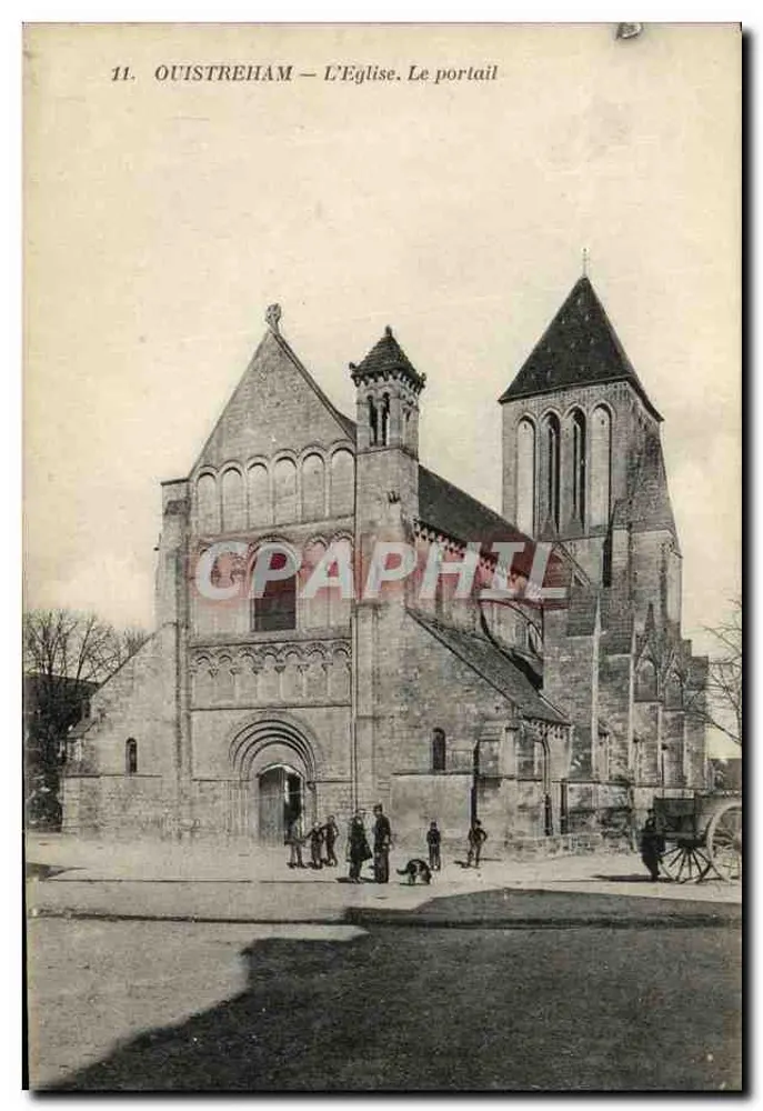 Ouistreham — Die Kirche. Der Portal - Vorderseite