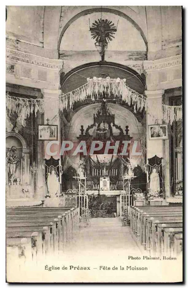 Chiesa di Préaux — Festa della Mietitura — Foto Plaisant, Rouen - Recto