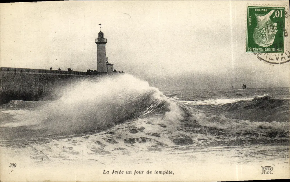 La Jetée op een dag van storm — R.P. Fot. — n° 300 - Voorkant