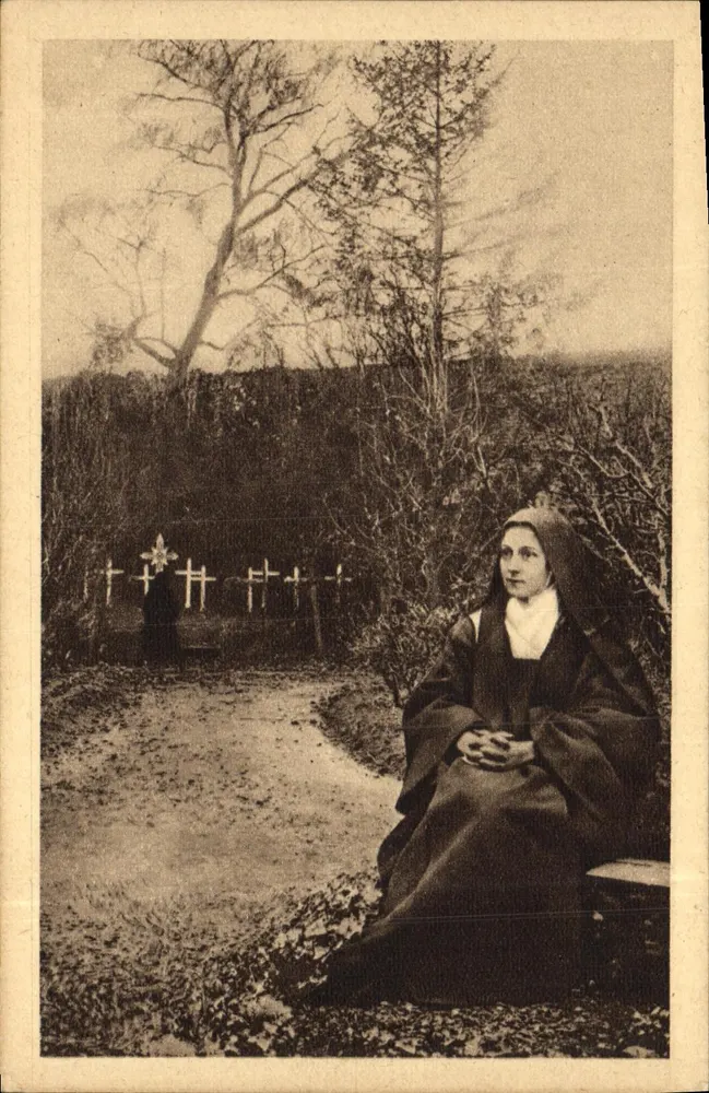 Santa Tereza da Criança Jesus sentada no jardim do Carmelo — n°24 - Frente