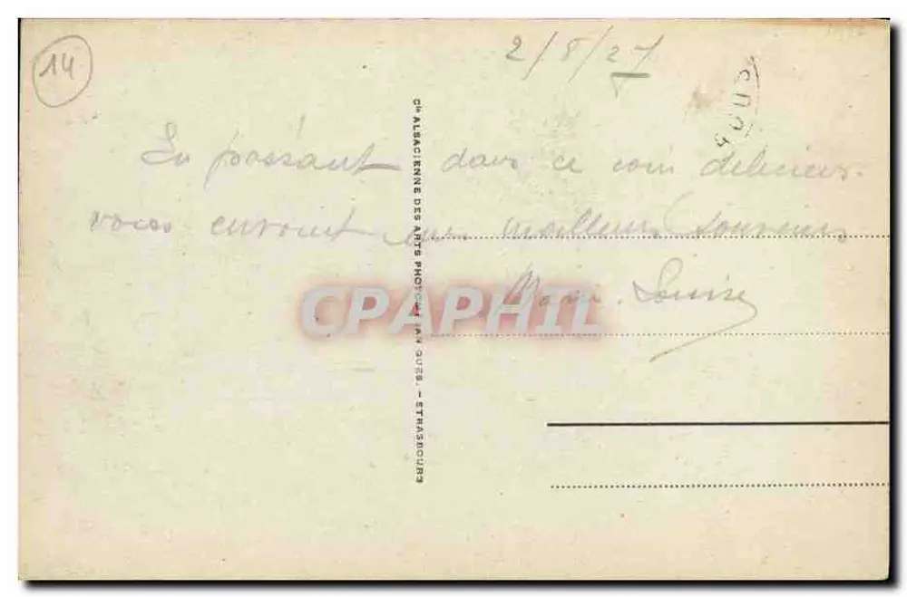 Villerville — Ansicht vom Strand — Verlag Ch. Alsacienne des Arts Photographiques, Straßburg - Rückseite