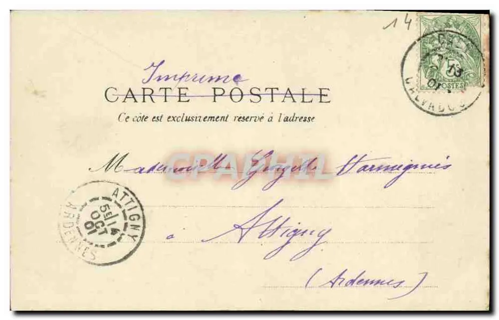 Longues (Calvados) - Die Dame von Fontenailles — J. Brecchet, Verlag in Caen, Nr. 20 - Rückseite