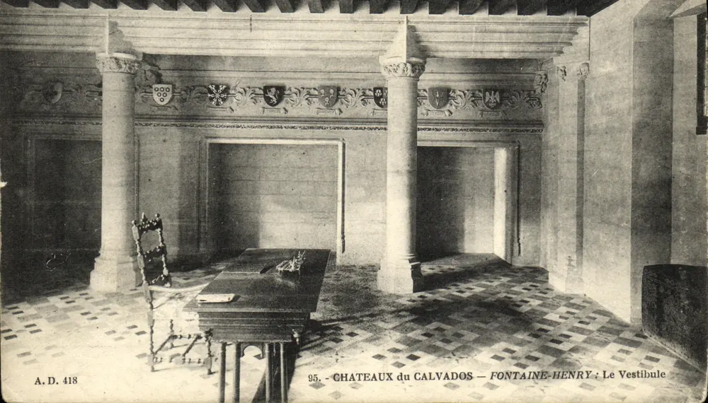 Schlösser des Calvados — Fontaine-Henry : Der Vestibül — Verlag Dubosq, Nr. 95 - Vorderseite