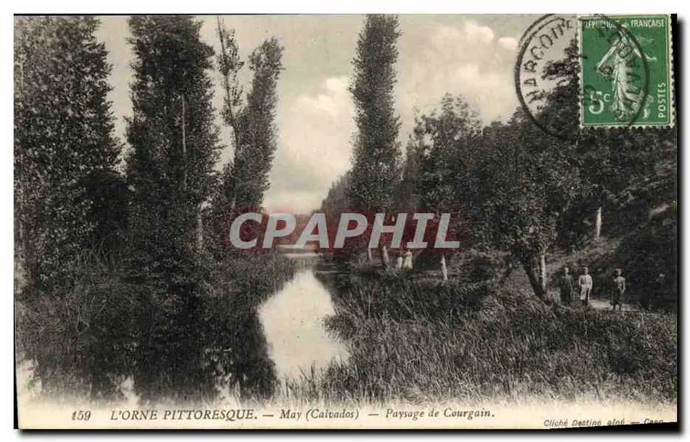 Pittoreske Ansicht der Orne — May (Calvados) — Landschaft von Courgain — anonymer Verlag, Nr. 159 - Vorderseite