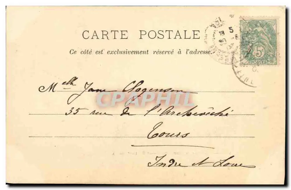 Kasteel van Martainville-sur-Ry — 14e eeuw — Cliché van M. Henri Leblond, Juwelier-papeterie Alph. Blottière, te Ry - Achterkant