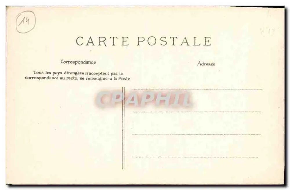 Langrune-sur-Mer (Calvados) — As Falésias — J. Bréchun, Edit., Caen (Depositado) - Verso