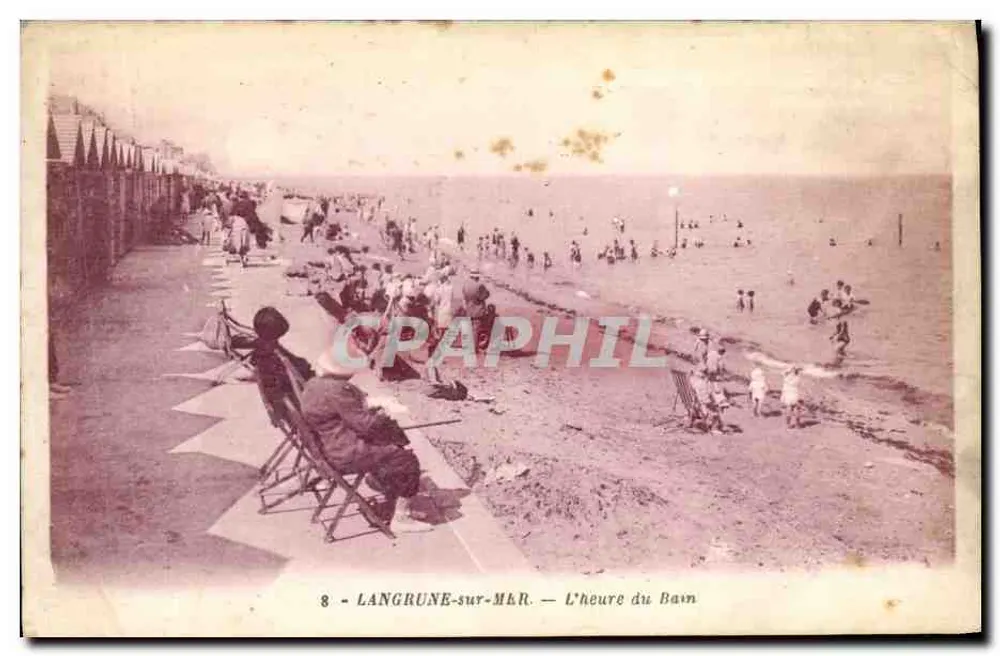 Langrune-sur-Mer — L'heure du Bain — éditeur N. Dubeiger - Recto
