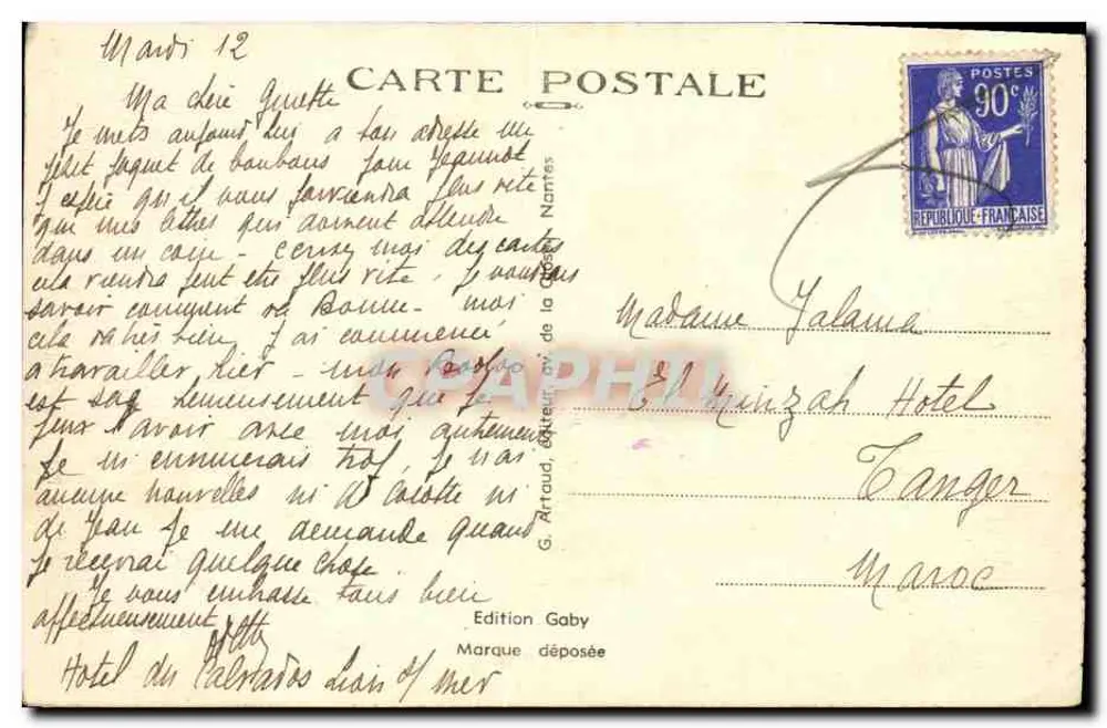 LION-sur-MER (Calvados) — Falaises — Edição Gaby, n°75 - Verso