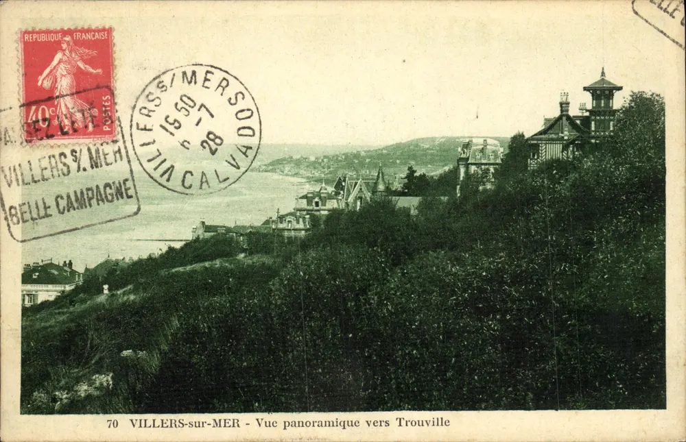 Villers-sur-Mer — Panoramablick Richtung Trouville — Verlag Belle Campagne, Nr. 70 - Vorderseite