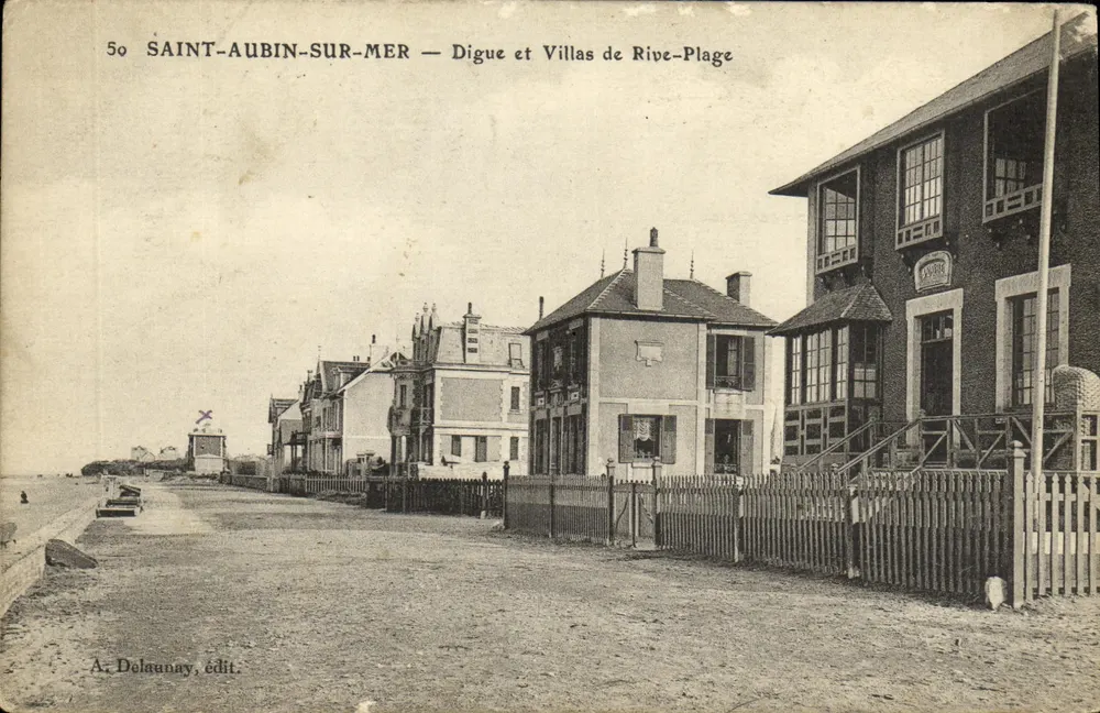SAINT-AUBIN-SUR-MER — Digue und Villas de Rive-Plage — A. Delaunay, Verlag n°50 - Vorderseite