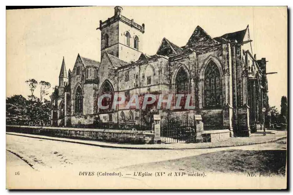 Dives (Calvados) — A Igreja (séculos XV e XVI) — ND. Fot. - Frente