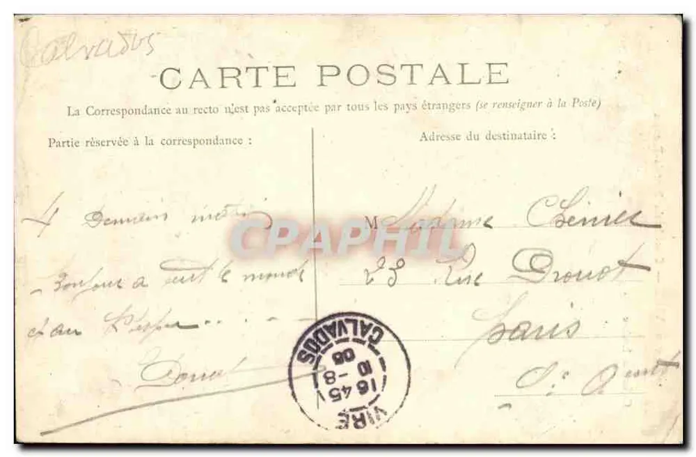 VIRE — Cachoeira do Pont-ès-Retours — Coleção Leeleré, n° 220 - Verso