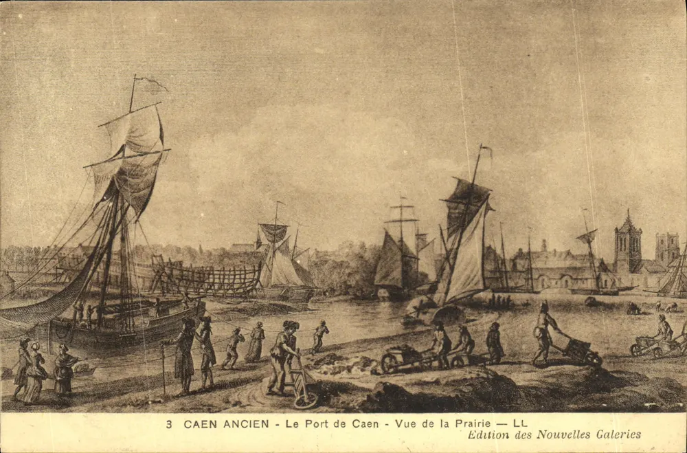Caen Alt — Der Hafen von Caen - Blick auf die Prairie — Edition der Nouvelles Galeries - Vorderseite