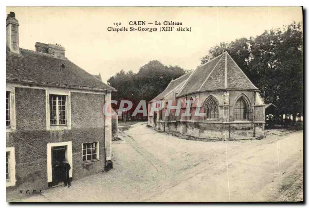 Caen — O Castelo — Capela São Jorge (século XIII) - Frente