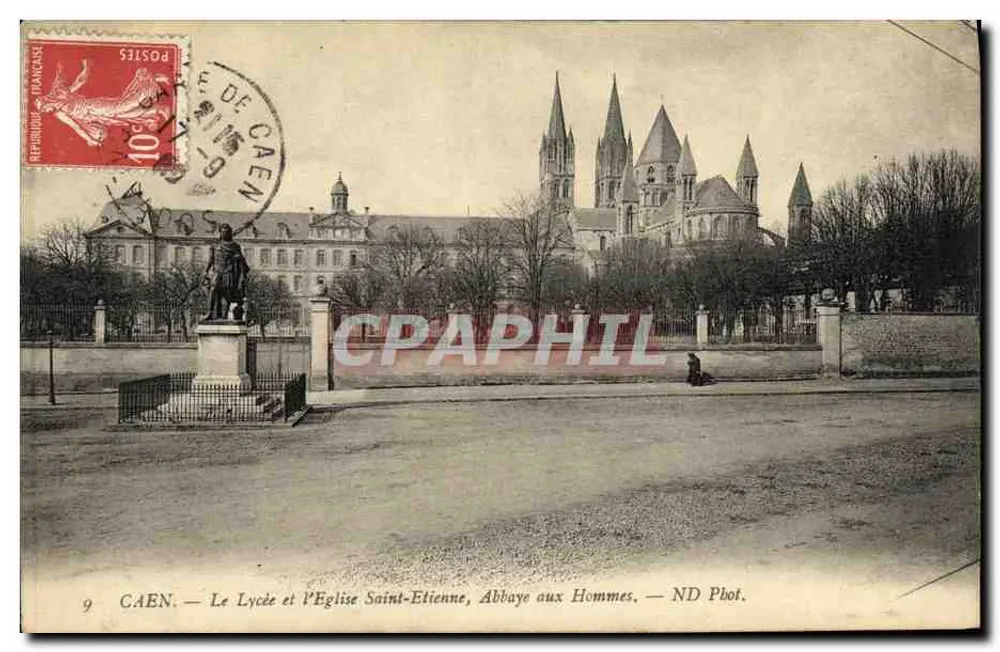CAEN — Das Lycée und die Kirche Saint-Étienne, Abtei der Männer — ND Phot. - Vorderseite