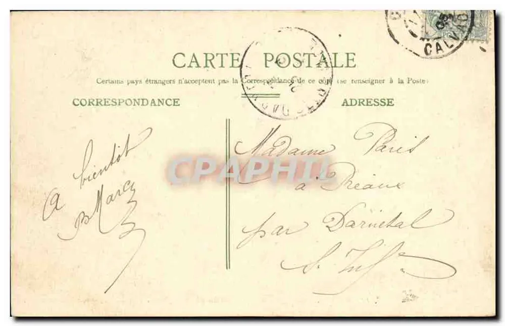 Caen — La Chiesa di San Stefano e il Liceo — L.D. 17 - Verso