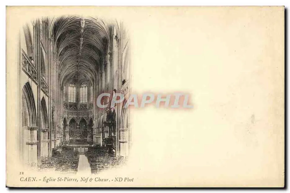 Caen — Igreja Saint-Pierre, Nef & Cúria — ND Phot - Frente