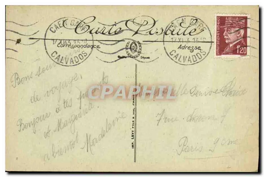 CAEN — A Avenida da Estação — LL. n°224 - Verso
