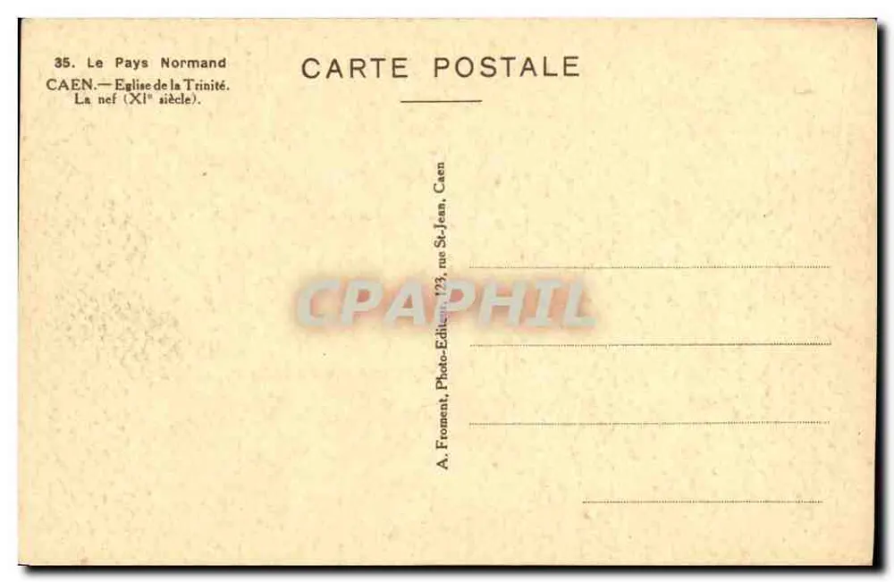 Caen — Igreja da Trindade — Século XI - Verso