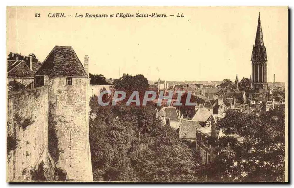 CAEN — Die Mauern und die Kirche Saint-Pierre — LL - Vorderseite