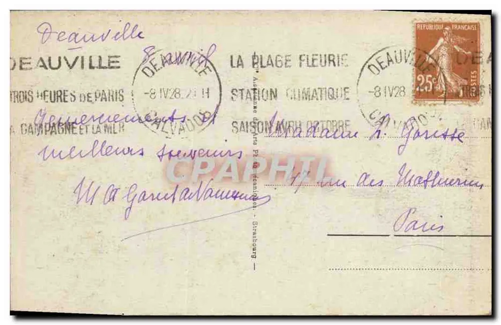 Deauville - Die blühende Strandpromenade - Blumenbeete und Normandy-Hotel - Rückseite