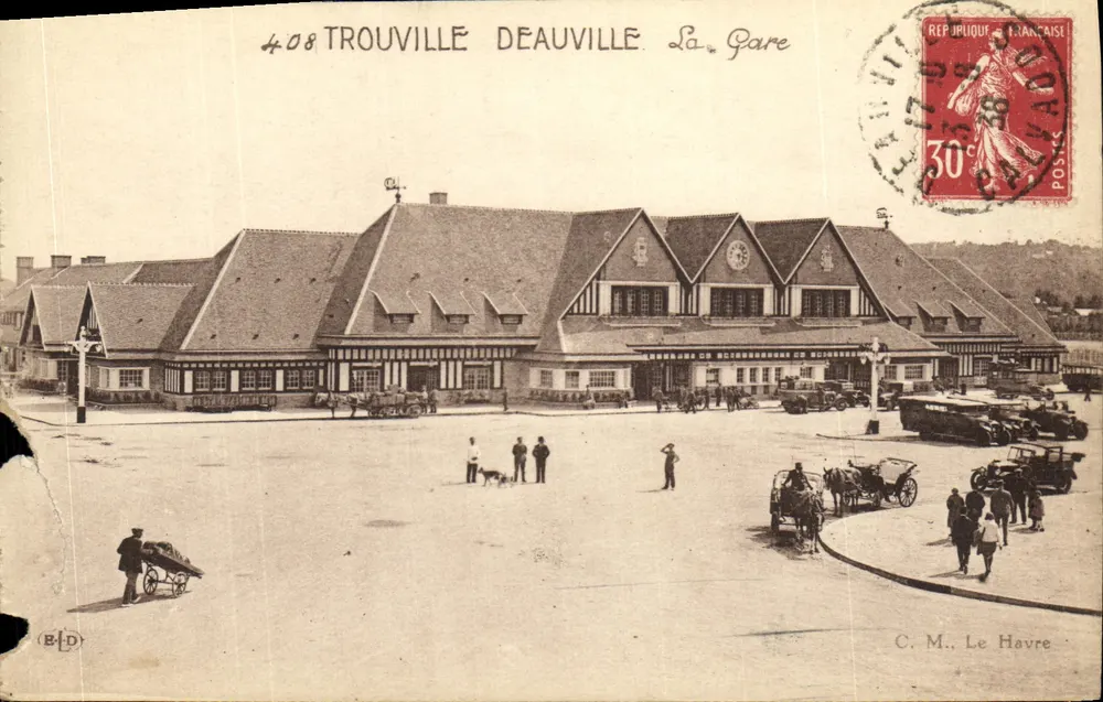 Trouville-Deauville — La Gare — éditeur C. M. Le Havre, n° 408 - Frente