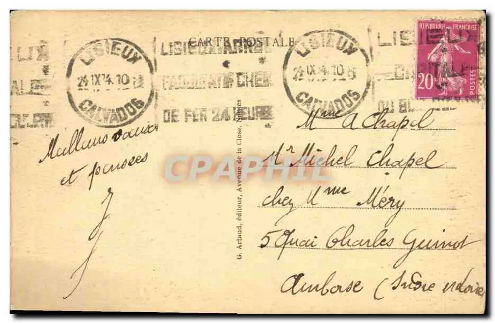 Lisieux - Igreja de São Désir — Gaby, n°134 - Verso