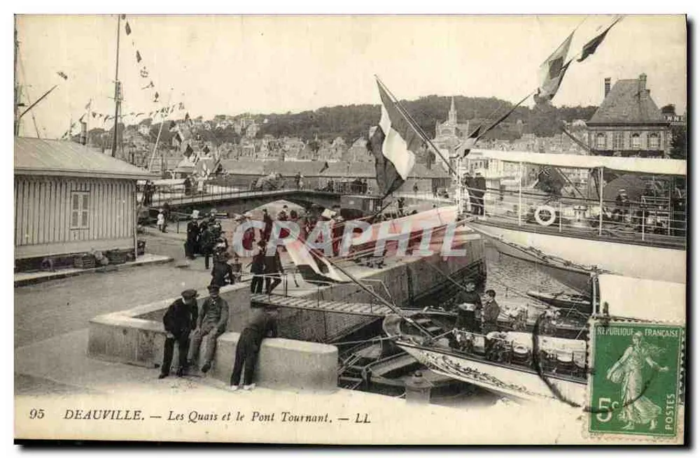 Deauville — Die Kais und die Drehbrücke — LL - Vorderseite