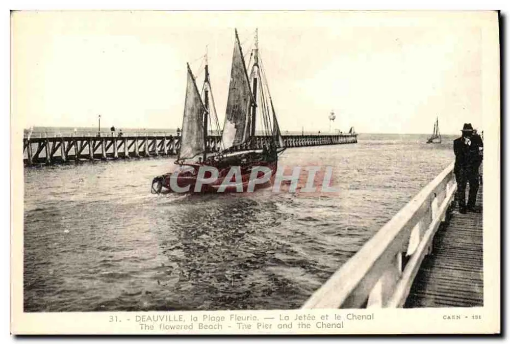 Deauville, Die blühende Strand — Die Mole und der Kanal — CAEN - 191 - Vorderseite