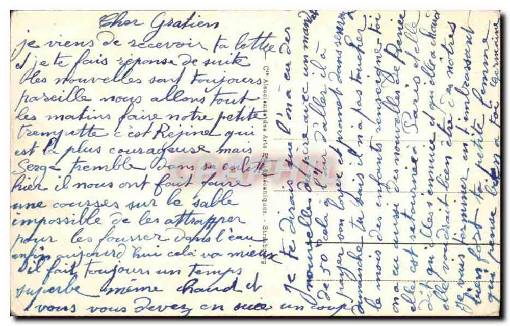 Honfleur - O Museu — vista do porto com igreja e caminho de tração — editor C. Alleez, n°43 - Verso