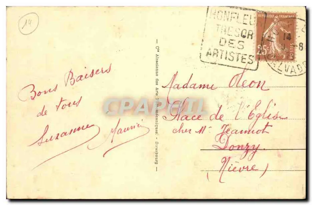 Honfleur — Barcos de Pesca — Edição Lhomme n°55 - Verso