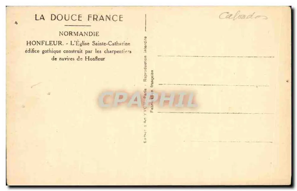 Honfleur — Igreja de Santa Catarina — Edifício gótico construído pelos carpinteiros de Honfleur - Verso