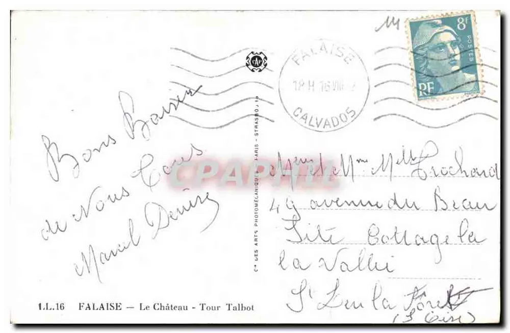 FALAISE — O Castelo — Torre Talbot — 1.L.16 - Verso