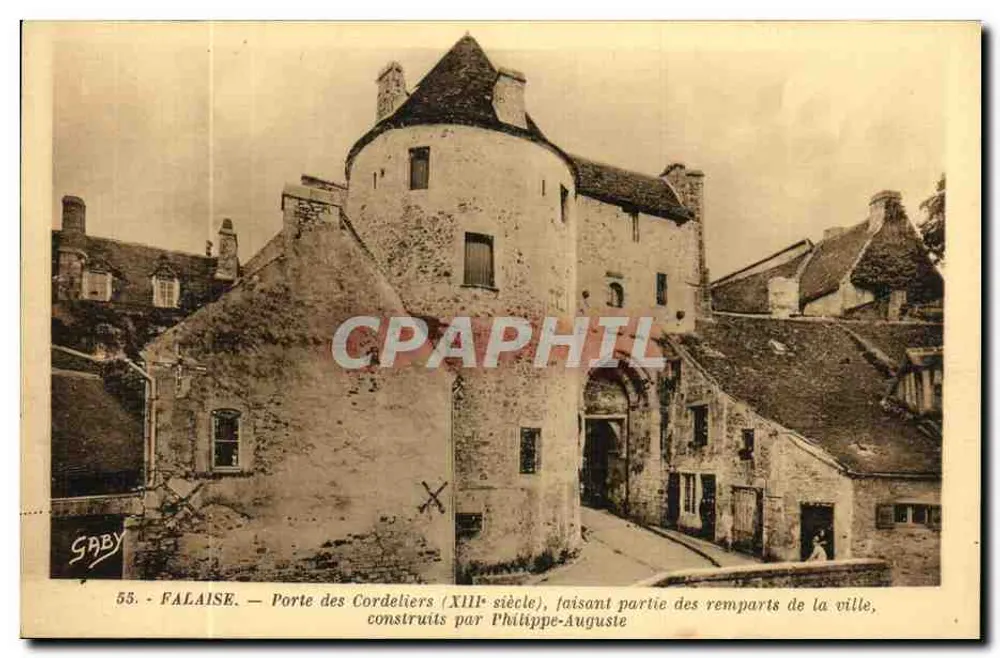 Falaise — Porte des Cordeliers (13. Jahrhundert), Teil der Stadtmauer, errichtet von Philippe-Auguste — Saby - Vorderseite