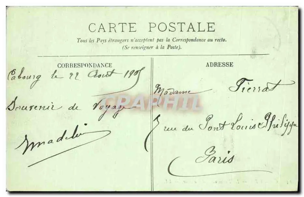 Cabourg — A Promenade da Mar — LL. - Verso
