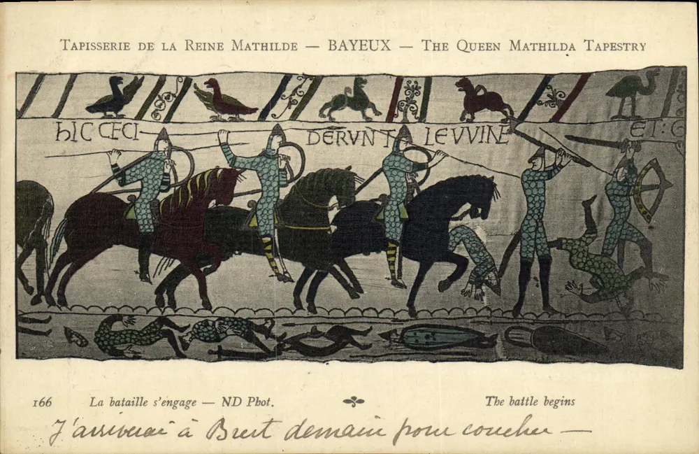 Tapisserie der Königin Mathilde — Bayeux — Schlachtenszene — Verlag ND Pbot. n°166 - Vorderseite