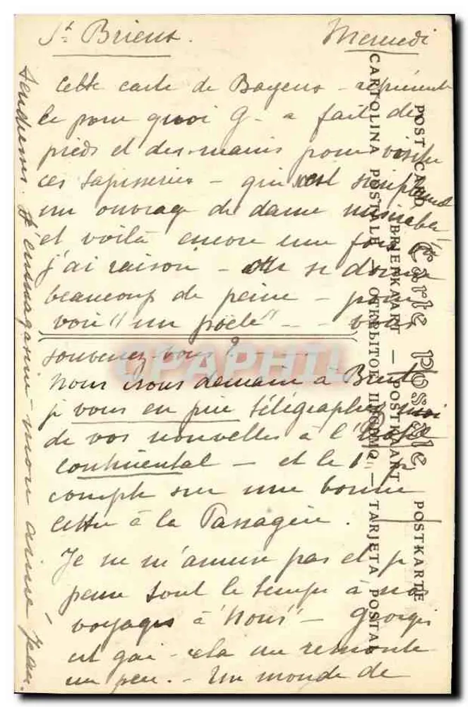 Tapisserie der Königin Mathilde — Bayeux — Schlachtenszene — Verlag ND Pbot. n°166 - Rückseite