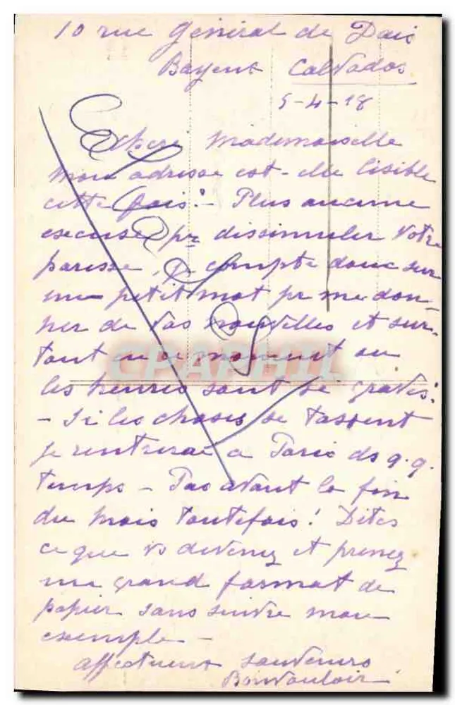 Bayeux — Ansicht der Zentraltürme der Kathedrale — Verlag LL - Rückseite