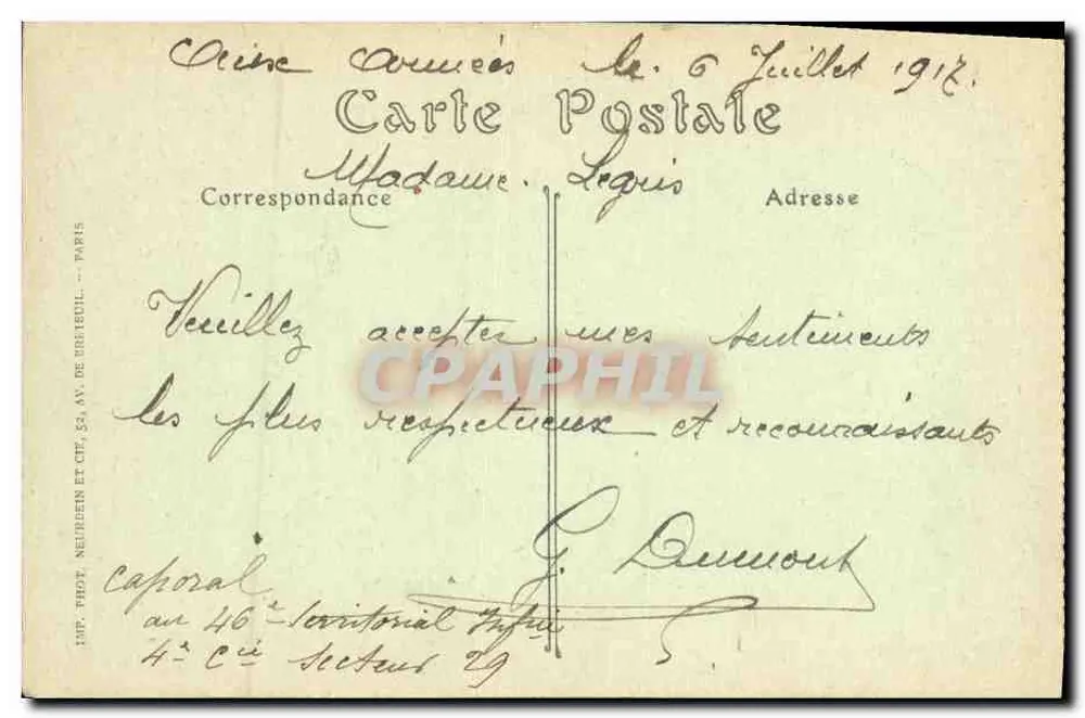 Bayeux — Die Kathedrale, Aufnahme vom Bischofssitz — ND. Fotografie - Rückseite