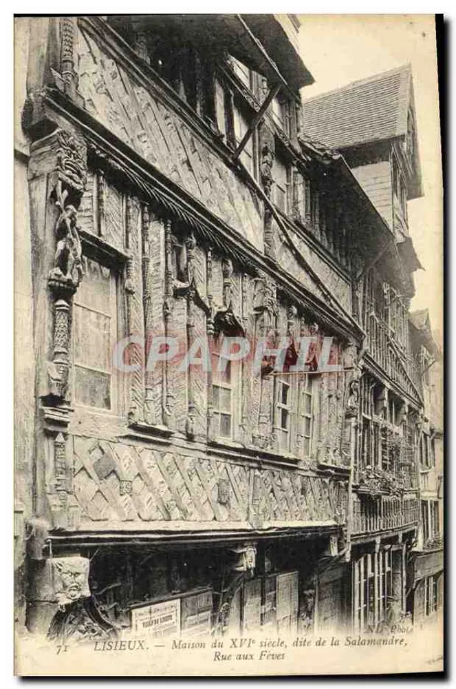 Lisieux — Haus des 16. Jahrhunderts, genannt Salamander, Rue aux Fées - Vorderseite