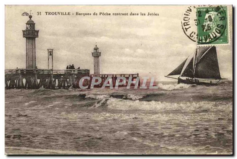 Trouville - Fischerboote, die zu den Molen zurückkehren — Verlag Palasocienne des Arts Photographiques - Vorderseite