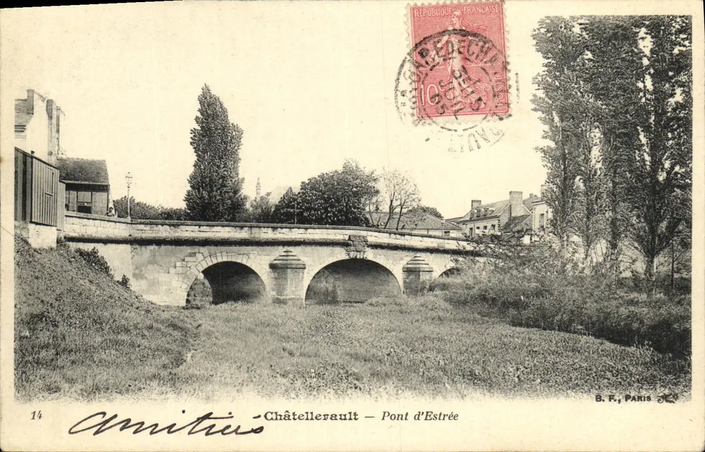 Châtellerault — Pont d'Estrée — B.F., Paris, n°14 - Frente