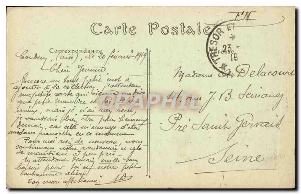 Compiègne — Widok na Ratusz — Decelle, Compiègne - Rewers