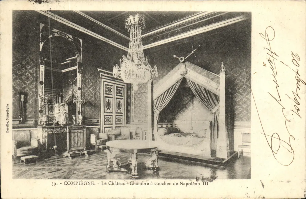 Compiègne - Das Schloss - Schlafzimmer von Napoleon III — Deceilla, Compiegne, n°39 - Vorderseite